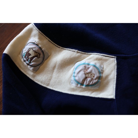 Vintage Premier International Woman's Elk/ Bear Patches Blue Sweater S - Picture 8 of 14